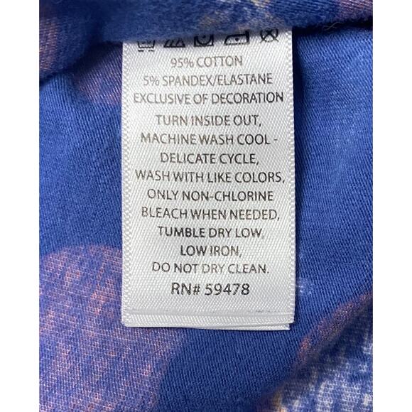 Cynthia Rowley Girls Apple Print Dress Blue Red Short Sleeve Size M (7/8) - Picture 5 of 6